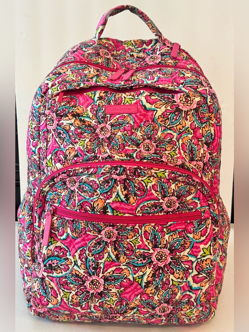 Vera Bradley Essential Backpack Resort Medallion Quilted Cotton Laptop Retired - Picture 2 of 16